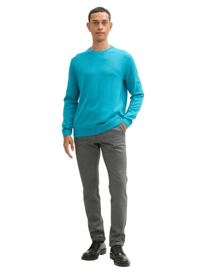 Tom Tailor Basic Crewneck Knit Blue S Tom Tailor Basic Crewneck Knit Blue S