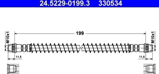 ATE 24.5229 0199.3 Bremseslange ATE 24.5229 0199.3 Bremseslange