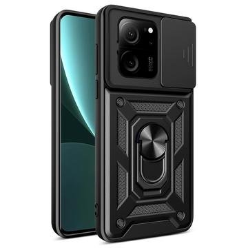 Xiaomi 13T/13T Pro Hybrid-deksel med Roterende Ring med Kameraskjold Svart