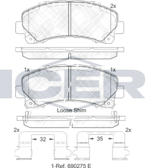 Bremseklosser sett ICER 182082