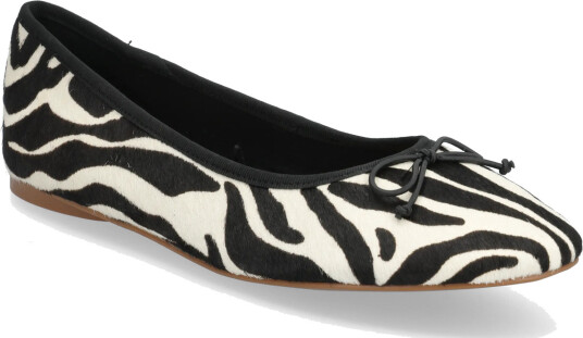 Mango Animal-Print Ballet Flats - Black - 38