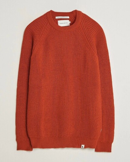 Peregrine Ford Knitted Wool Jumper Orange