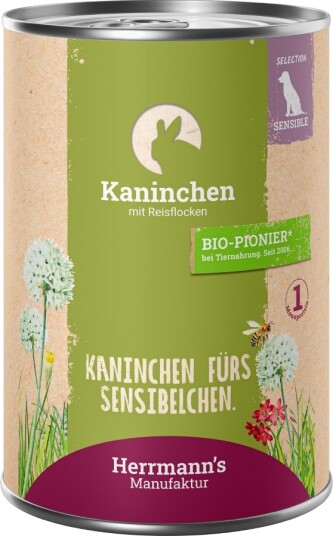 Herrmanns Våtfôr Herrmann'S Selection Sensitive Kanin Med Bio Risflak 12 X 400 G Herrmanns Våtfôr Herrmann'S Selection Sensitive Kanin Med Bio Risflak 12 X 400 G