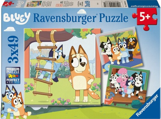 Ravensburger Bluey Puslespill 3x49 Brikker Ravensburger Bluey Puslespill 3x49 Brikker