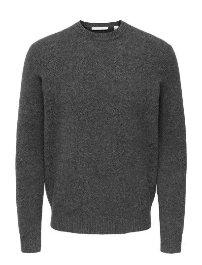 ONLY & SONS Onsray Reg Ls Crew Knit Frml - Grey - XL