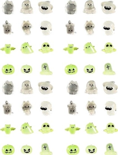 Halloween Lysende Miniatyrfigurer i Harpiks 48 stk