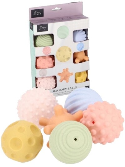 Jipy Sensoriske Lekeballer For Baby 6 Stk