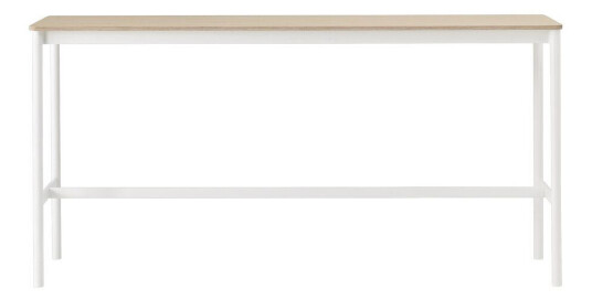 Muuto Base High barbord oak, hvitt stativ, plywoodkant, b 50 l 190 h 95