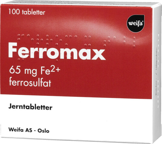 Ferromax 65 mg jerntabletter 100 tabletter Ferromax 65 mg jerntabletter 100 tabletter
