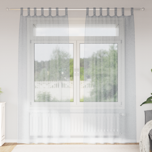 Gardiner med gardiner 2 pcs Mørke grå Polyester