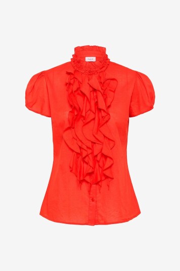 Saint Tropez Bluse TilliSZ SS Shirt Rød