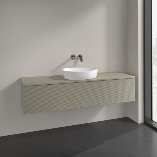 Villeroy & Boch Antao Servantskap med 2 skuffer 160x50x36 cm u/lys Steingrå Matt Villeroy & Boch Antao Servantskap med 2 skuffer 160x50x36 cm u/lys Steingrå Matt
