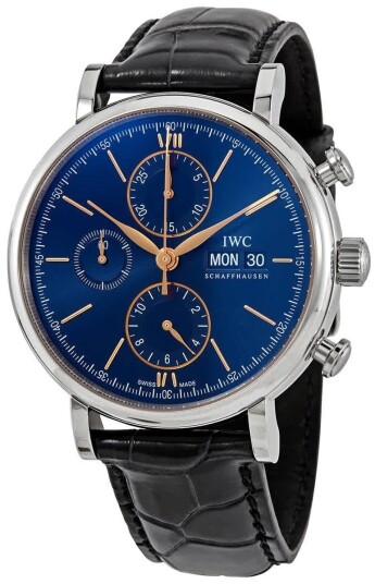 IWC Herreklokke IW391036 Portofino Blå/Lær Ø42 mm IWC Herreklokke IW391036 Portofino Blå/Lær Ø42 mm
