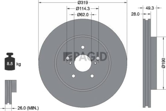 PAGID 54715NC Bremseskive PAGID 54715NC Bremseskive