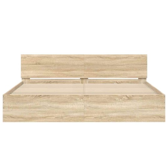 vidaXL Sengeramme med hodegavl sonoma eik 160x200 cm 8721012246881