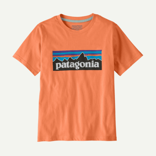 Patagonia Kids" P 6 Logo T Shirt Peach Sherbet   XXL 16 18 år