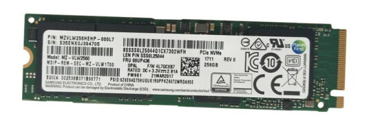 Lenovo SSD - 256 GB - PCIe 3.0 x4 (NVMe) - FRU, CRU - Tier 2 Lenovo SSD - 256 GB - PCIe 3.0 x4 (NVMe) - FRU, CRU - Tier 2