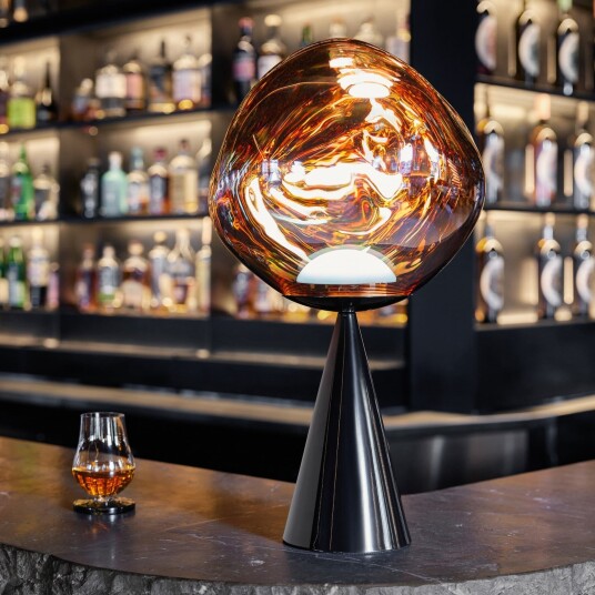 Melt Cone Fat bordlampe kobber/svart   Tom Dixon   Stue   Design   Metall   Med skjerm
