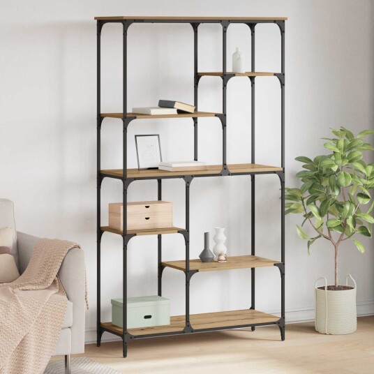 vidaXL Bokhylle Artisan Eik 99 x 35,5 x 176 cm Konstruert tre