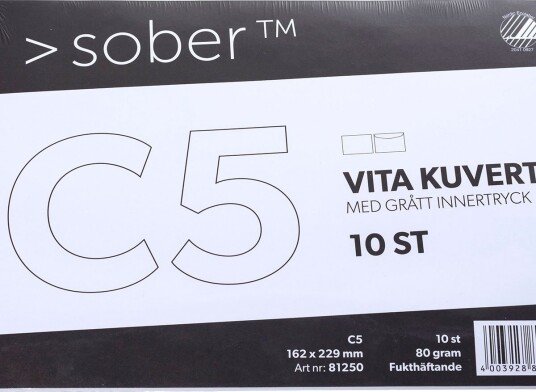B??ngers Sober C5 konvolutter hvit 10 stk
