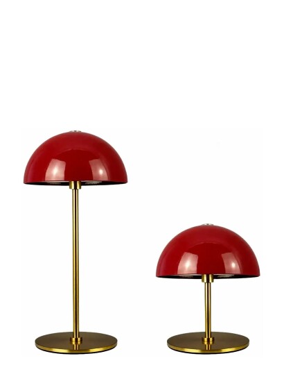 Dyberg Larsen Along Led Minibordlampe Mørkerød/Messing 2 Stk. I Æske Red 