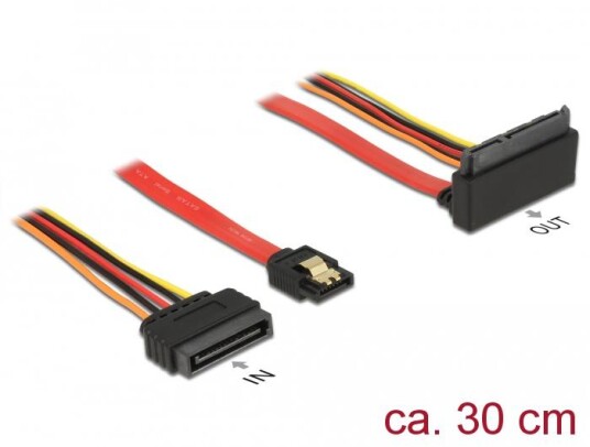 Delock SATA 6Gbps + Strøm Til SATA 22 Pin 0.3m