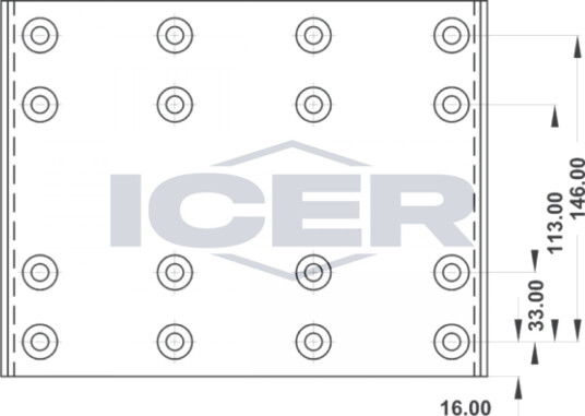 Bremsebelegg sett, trommelbremse ICER 21 9931 00