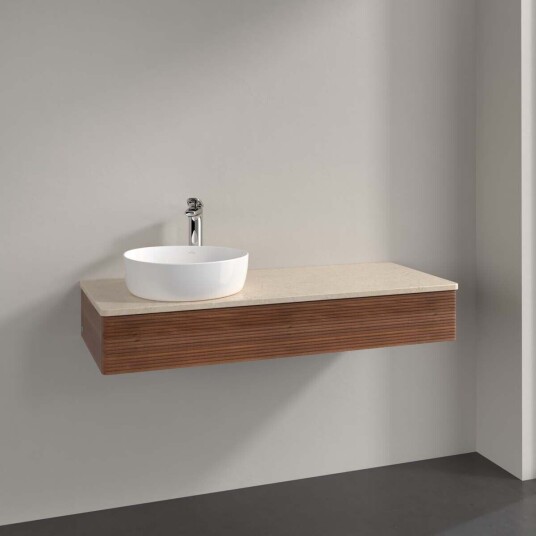 Villeroy & Boch Antao Servantskap med 1 skuff 120x50x19 cm u/lys Valnøtt/Crème Villeroy & Boch Antao Servantskap med 1 skuff 120x50x19 cm u/lys Valnøtt/Crème