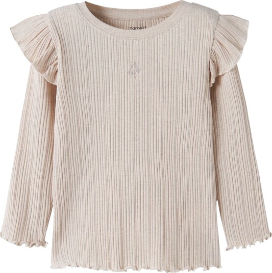Name It Genser NmfNinna Peyote Melange Name It 6 år (116) Genser Beige Hvit