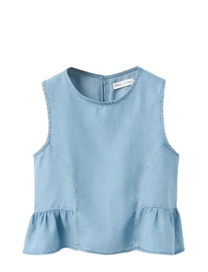 Mango Lyocell Bow Blouse   Blue   122