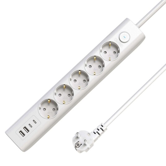 MicroConnect 5-way USB Schuko Power Strip