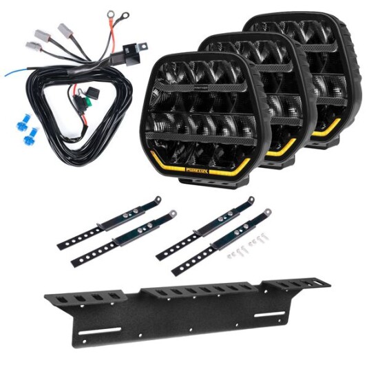 Ekstralys PURELUX Panther 9   Rund / 23 cm / 210W 3 stk   Komplett sett