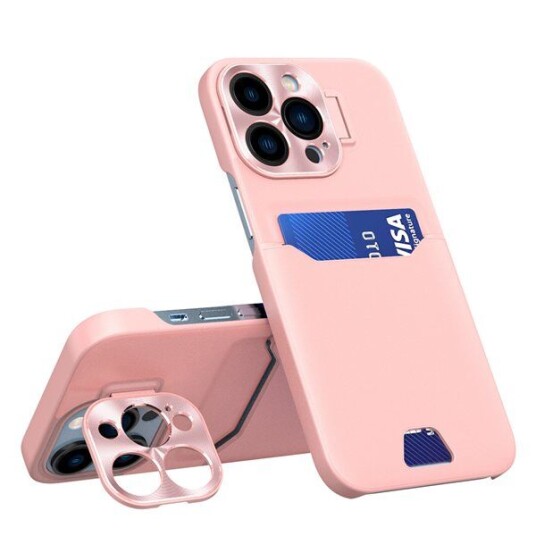 Hurtel Leather Stand Case for Samsung Galaxy S23+ Card Wallet Cover with Stand Pink