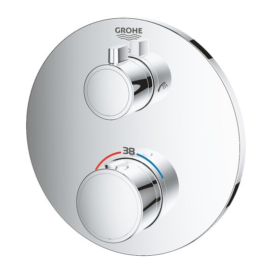 Grohe Grohtherm badekartermostat For innbygging, med 2 uttak, Krom Grohe Grohtherm badekartermostat For innbygging, med 2 uttak, Krom