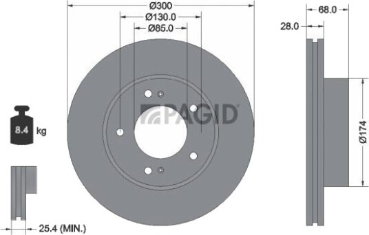 PAGID 55030NC Bremseskive