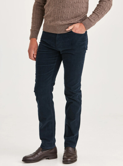 Morris Jeffrey Brushed Chino - Navy - 28 x 32