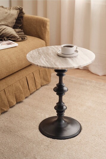 Ellos Home Sidebord Romantic Ø46 cm Grå
