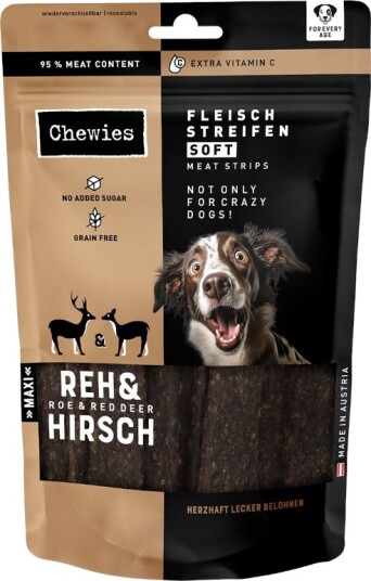 Chewies Kjøttstrimler Soft Rådyr & Hjort 3 X 150 G 3 X 150 G