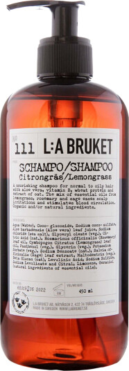 L:a Bruket 111 Sjampo Sitrongress 450ml - Fuktgivende og Parabenfri