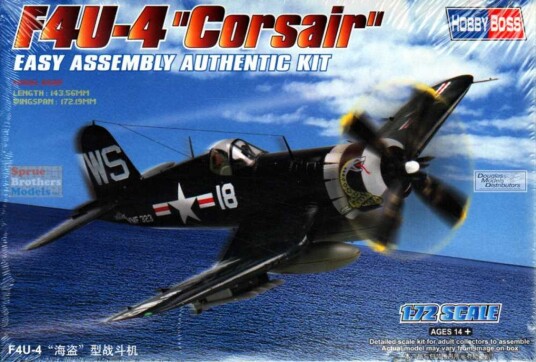HobbyBoss F4U-4 Corsair modellfly byggesett 1:72