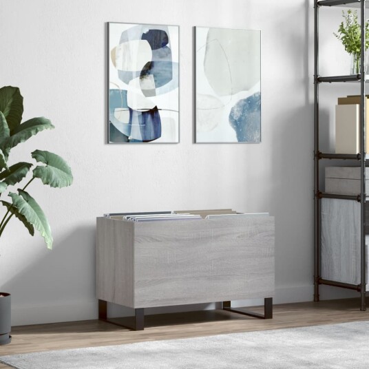 Hifi benk grå sonoma 74,5x38x48 cm konstruert tre