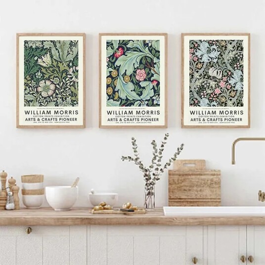 Plakater – WILLIAM MORRIS ARTS & CRAFTS PIONEER / Sett av 3 Plakater – WILLIAM MORRIS ARTS & CRAFTS PIONEER / Sett av 3