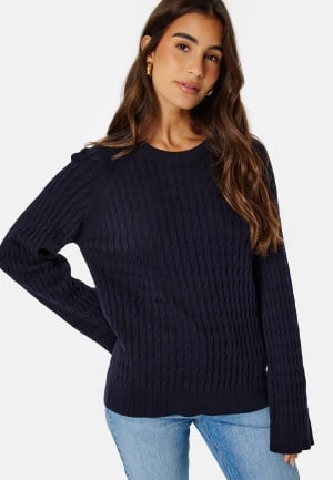 GANT Cable Knit C-Neck EVENING BLUE L