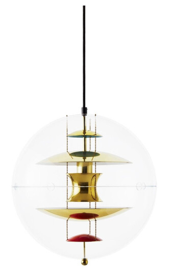 Verner Panton Globe Messing Taklampe Liten