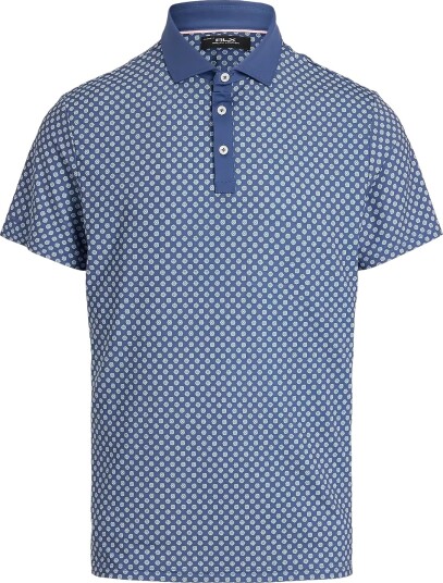 Ralph Lauren Golf Prntd Lt Wt Air Flw Knt Polo Blue M