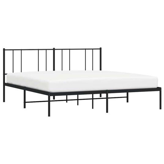 vidaXL Sengeramme i metall med sengegavl svart 183x213 cm