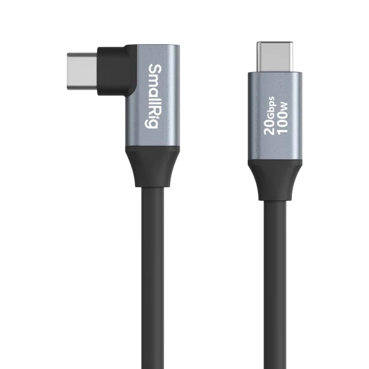 SmallRig 4791 USB-C til USB-C 60cm Rett til vinklet. Datakabel SmallRig 4791 USB-C til USB-C 60cm Rett til vinklet. Datakabel