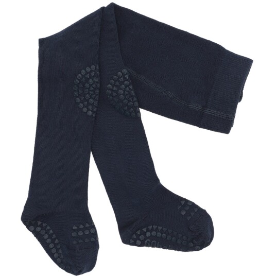 Gobabygo Navy Blue Crawling Strømpebukser Organic Bomull 12-18 mdr