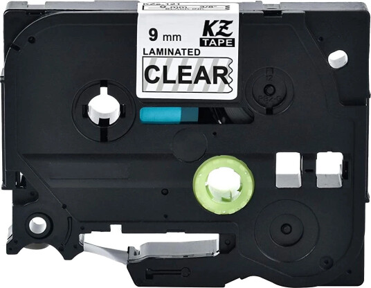 TB TZE-121 P-Touch Tape Sort på Klar 9mm (8m) erstatter Brother TZE-121