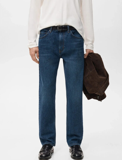 Mango Moby Straight Fit Dark Wash Jeans Blue 46 Mango Moby Straight Fit Dark Wash Jeans Blue 46